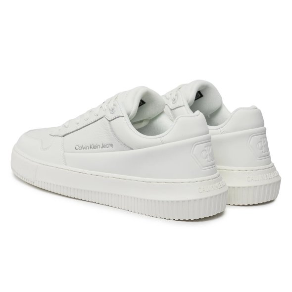 Calvin Klein Ανδρικό Δερμάτινο Sneaker Chunky Cupsole Low Lth In Sat YM0YM00873 0K4 Λευκό