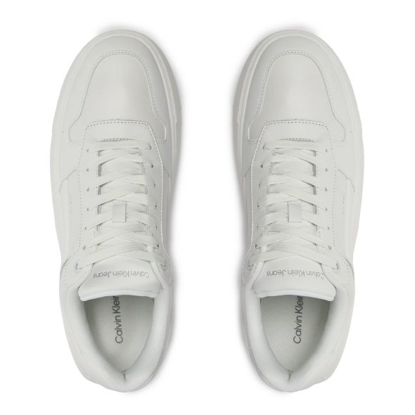 Calvin Klein Ανδρικό Δερμάτινο Sneaker Chunky Cupsole Low Lth In Sat YM0YM00873 0K4 Λευκό