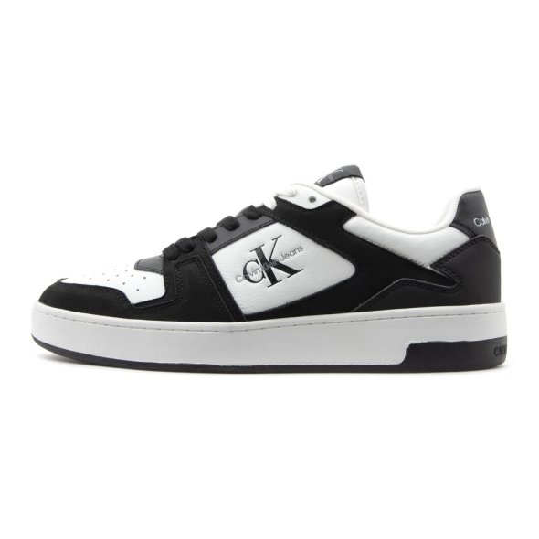 Calvin Klein Ανδρικό Δερμάτινο Sneaker Basket Cupsole Low Lth Fad YM0YM00884 01W White/Black
