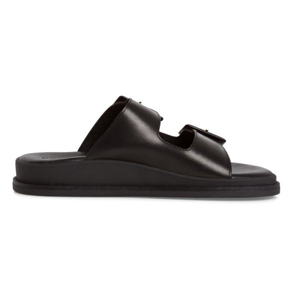 Tamaris Δερμάτινο Flat Sandal 1-27207-42 003 Black Leather