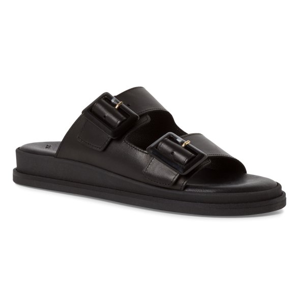 Tamaris Δερμάτινο Flat Sandal 1-27207-42 003 Black Leather