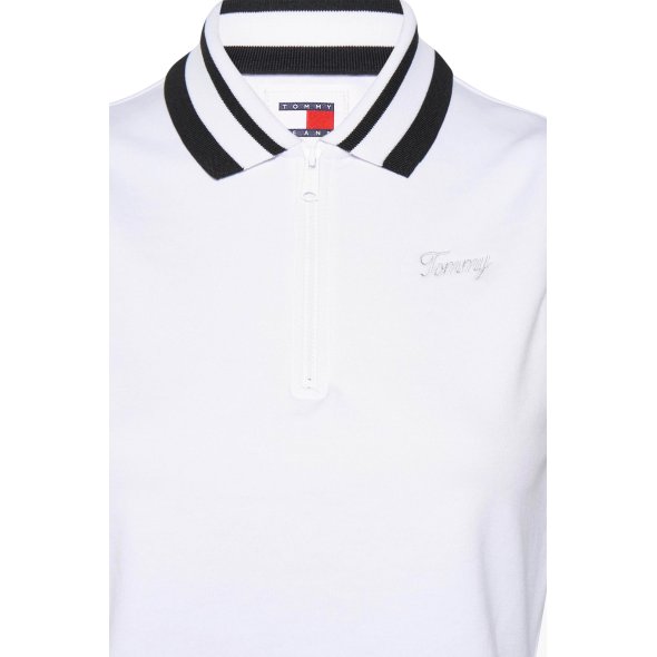 Tommy Hilfiger Γυναικεία Slim Αμάνικη Πόλο Μπλούζα Με Λογότυπο DW0DW17765 YBR Λευκό