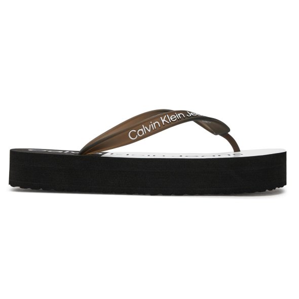Calvin Klein Beach Sandal Flatform Monologo YW0YW01617 0GM Μαύρο