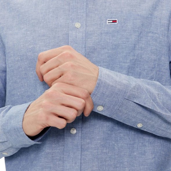 Tommy Hilfiger Tjm Reg Mao Linen Blend Shirt DM0DM18964 C6C Charmed