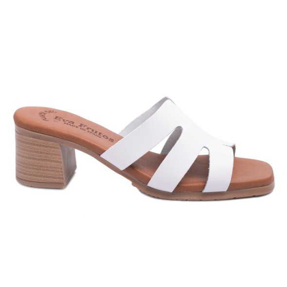 Γυναικεία Δερμάτινα Mules Eva Frutos 3423 Blanco