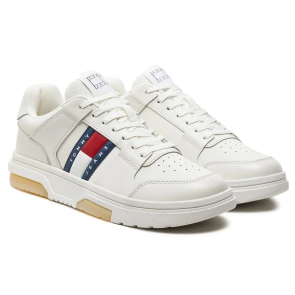 Tommy Hilfiger Ανδρικό Sneaker The Brooklyn Leather EM0EM01429 YBL Λευκό