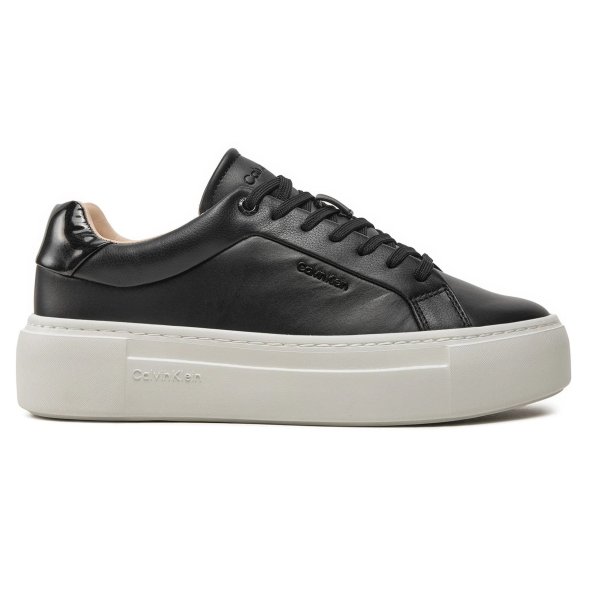Calvin Klein Γυναικείο Δερμάτινο Sneaker FF Cupsole Leather HW0HW02118 0GM Black