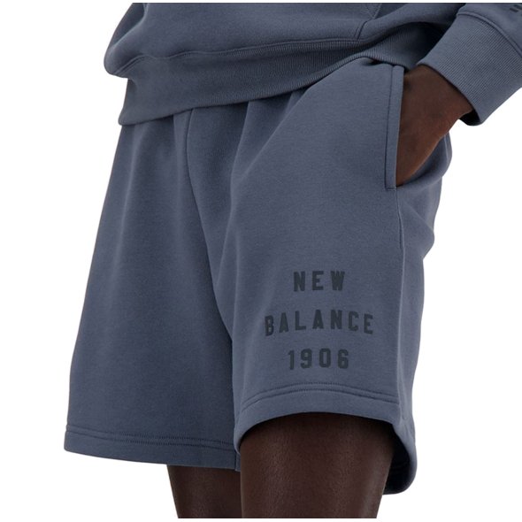 New Balance Iconic Collegiate Fleece Short 7" MS41569 Σκούρο Γκρι