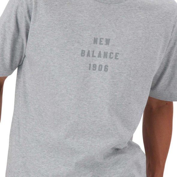 New Balance Ανδρικό T-Shirt Iconic Collegiate Graphic T-Shirt MT41519 Γκρι