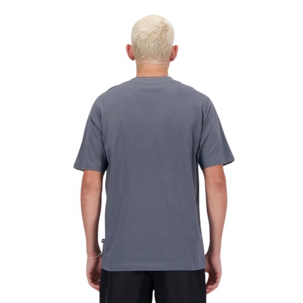 New Balance Ανδρικό T-Shirt Linear Logo Relaxed Tee MT41582 Σκούρο Γκρι