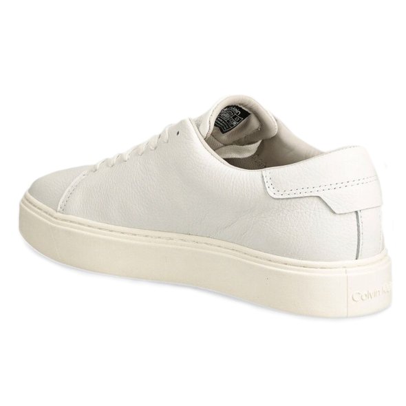 Calvin Klein Ανδρικό Δερμάτινο Sneaker Low Top Lace Up HM0HM01516 0K4 Λευκό