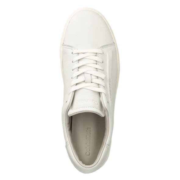 Calvin Klein Ανδρικό Δερμάτινο Sneaker Low Top Lace Up HM0HM01516 0K4 Λευκό