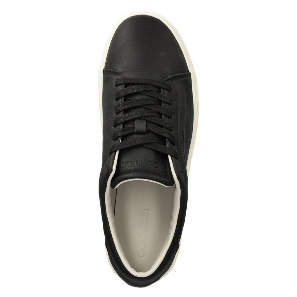 Calvin Klein Ανδρικό Δερμάτινο Sneaker Low Top Lace Up HM0HM01516 BEH Μαύρο