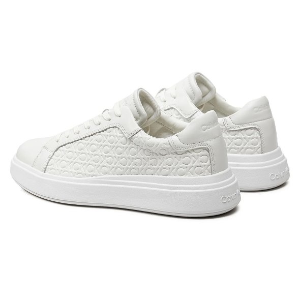 Calvin Klein Ανδρικό Δερμάτινο Sneaker Leather Monogram HM0HM01498 0LB White