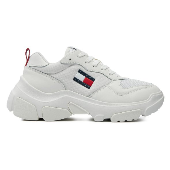 Tommy Hilfiger Γυναικείο Δερμάτινο Sneaker EN0EN02580 YBL Λευκό