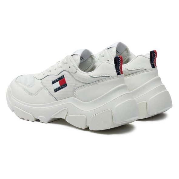 Tommy Hilfiger Γυναικείο Δερμάτινο Sneaker EN0EN02580 YBL Λευκό