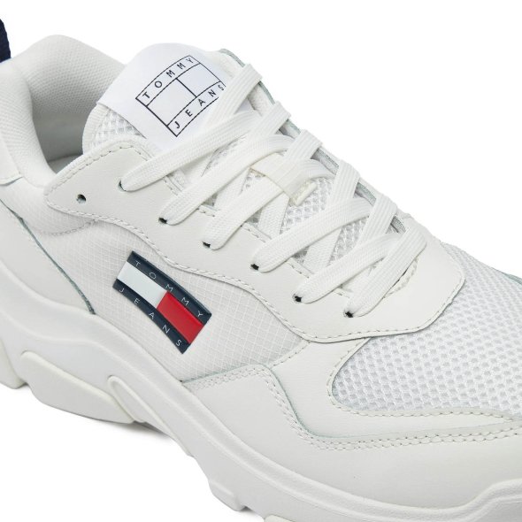 Tommy Hilfiger Γυναικείο Δερμάτινο Sneaker EN0EN02580 YBL Λευκό