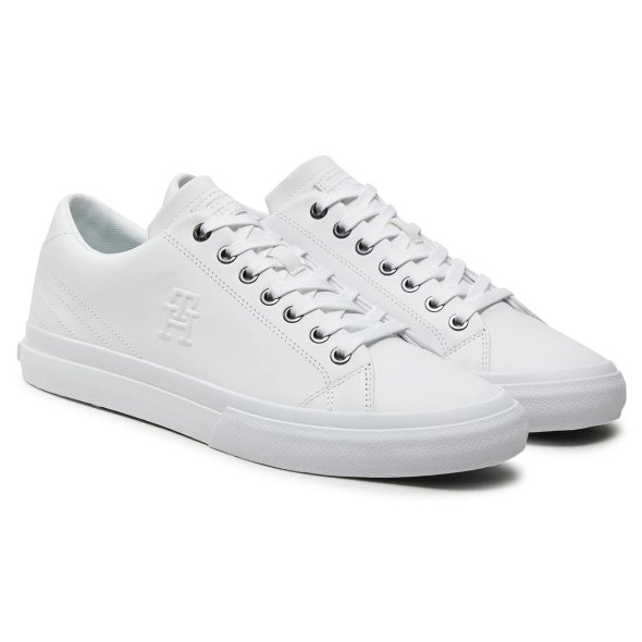 Tommy Hilfiger Ανδρικό Δερμάτινο Sneaker Hi Vulc Street Low FM0FM05111 YBS Λευκό