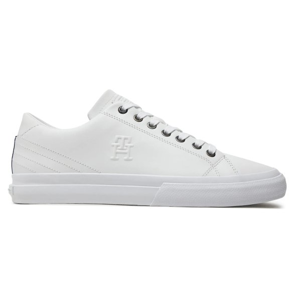 Tommy Hilfiger Ανδρικό Δερμάτινο Sneaker Hi Vulc Street Low FM0FM05111 YBS Λευκό