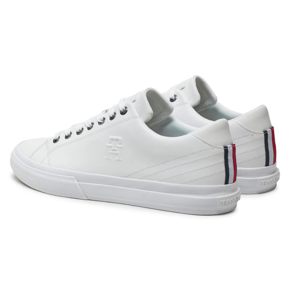 Tommy Hilfiger Ανδρικό Δερμάτινο Sneaker Hi Vulc Street Low FM0FM05111 YBS Λευκό