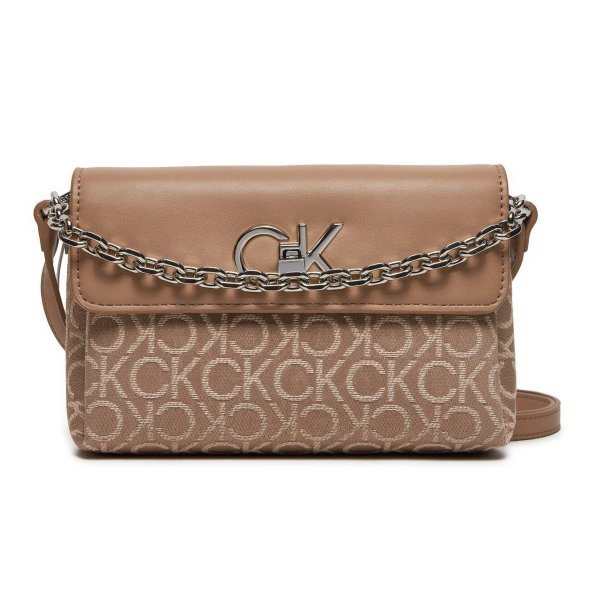 Calvin Klein Γυναικεία Τσάντα Re-Lock Mini Crossbody Bag JCQ K60K612642 0HE Taupe
