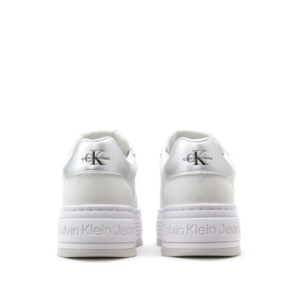 Calvin Klein Γυναικείο Δερμάτινο Sneaker Bold Platform YW0YW01516 0K9 Bright White/Silver