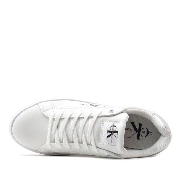 Calvin Klein Γυναικείο Δερμάτινο Sneaker Bold Platform YW0YW01516 0K9 Bright White/Silver