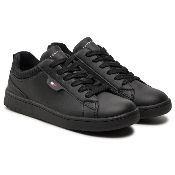 Tommy Hilfiger Low Cut Lace-Up Sneaker T3X9-33646-1452 999 Μαύρο