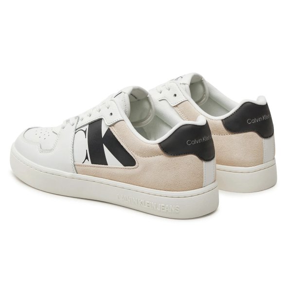 Calvin Klein Ανδρικό Δερμάτινο Sneaker YM0YM01002 01W Bright White/Black