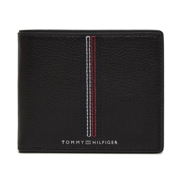 Tommy Hilfiger Ανδρικό Δερμάτινο Πορτοφόλι Th Casual CC And Coin AM0AM12527 BDS Μαύρο