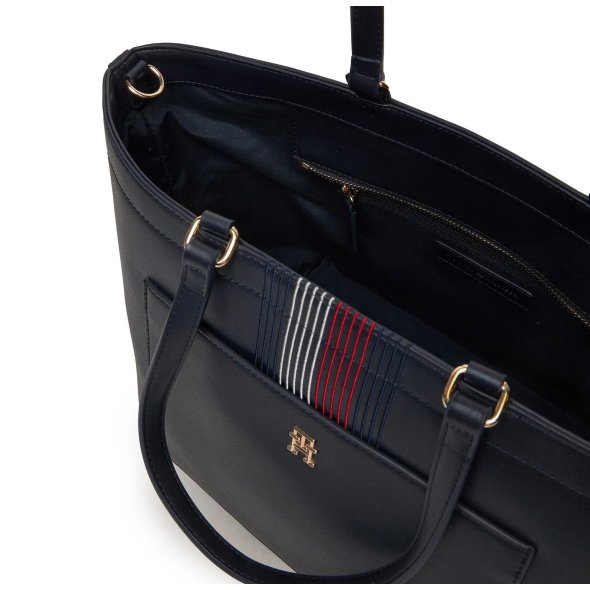 Tommy Hilfiger Γυναικεία Τσάντα Distinct Tote Corp AW0AW16704 DW6 Σκούρο μπλε