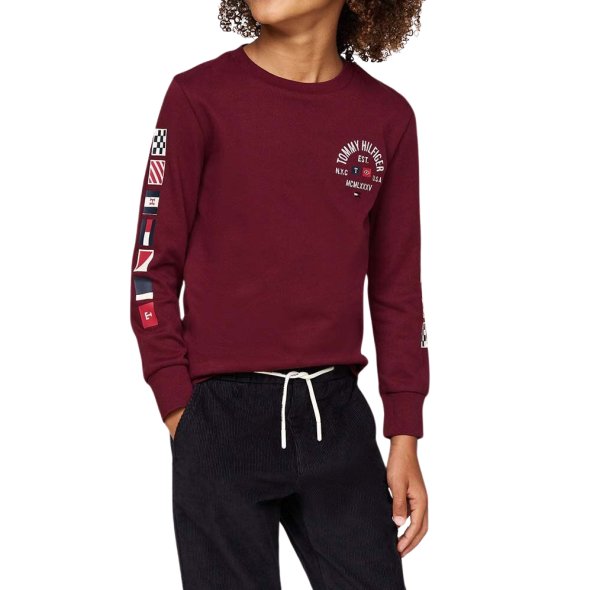 Tommy Hilfiger Kids Μπλούζα Για Αγόρια KB0KB09384 VLP Μπορντώ