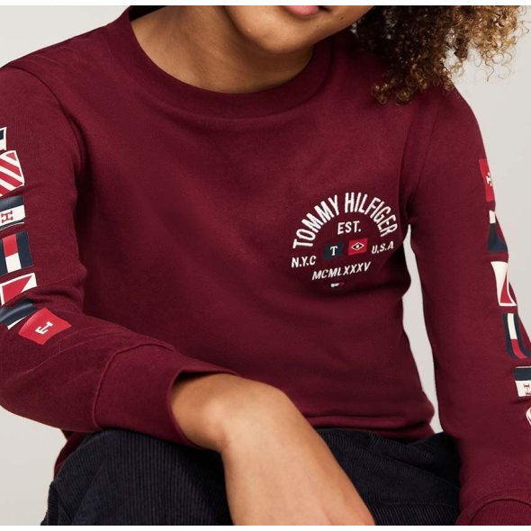 Tommy Hilfiger Kids Μπλούζα Για Αγόρια KB0KB09384 VLP Μπορντώ