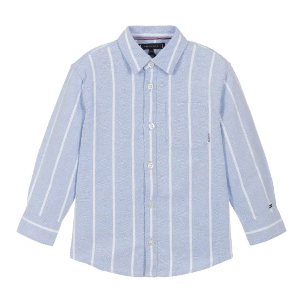 Tommy Hilfiger Kids Monotype Stripes Shirt KB0KB09081 C1Z Γαλάζιο