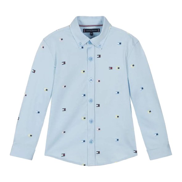 Tommy Hilfiger Παιδικό Πουκάμισο Printed Regular Shirt KB0KB09136 C1Z Γαλάζιο