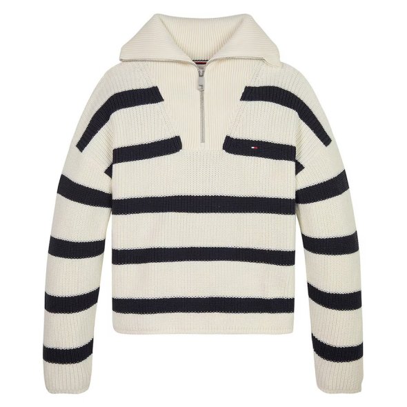 Tommy Hilfiger Kids Stripe Half Zip Sweater KG0KG08134 0A8 Μπεζ