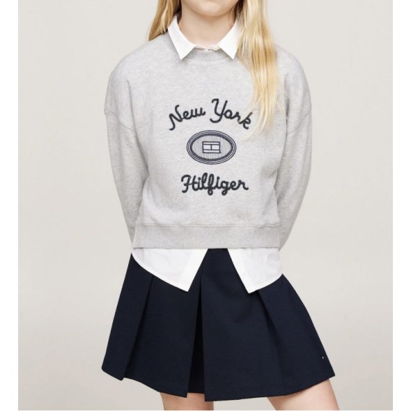Tommy Hilfiger Kids Παιδικό Φούτερ Για Κορίτσια KG0KG08038 P1A Γκρι