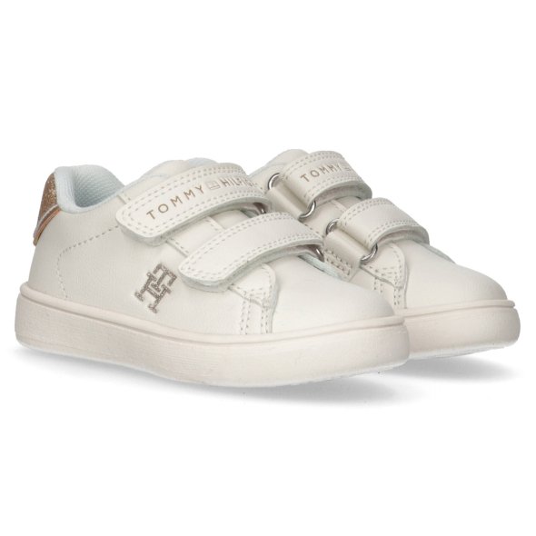 Tommy Hilfiger Kids Low Cut Velcro Sneaker T1A9-33515-0192 Y265 White/Gold