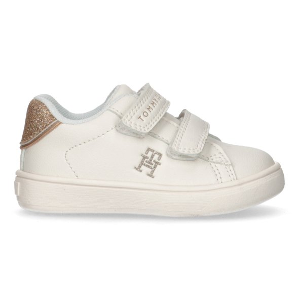 Tommy Hilfiger Kids Low Cut Velcro Sneaker T1A9-33515-0192 Y265 White/Gold