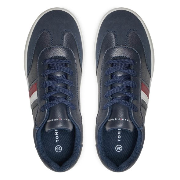 Tommy Hilfiger Stripes Low Cut Lace-Up Sneaker T3X9-33645-1269 800 Μπλε