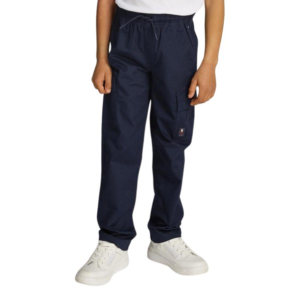 Tommy Hilfiger Kids Cargo Pull On Cotton Pants KB0KB09243 DW5 Μπλε