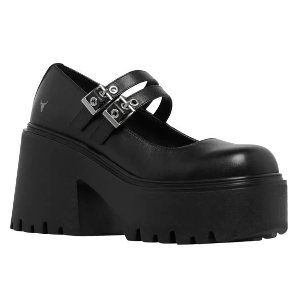 Windsor Smith Δερμάτινη Πλατφόρμα Lessons Black Leather