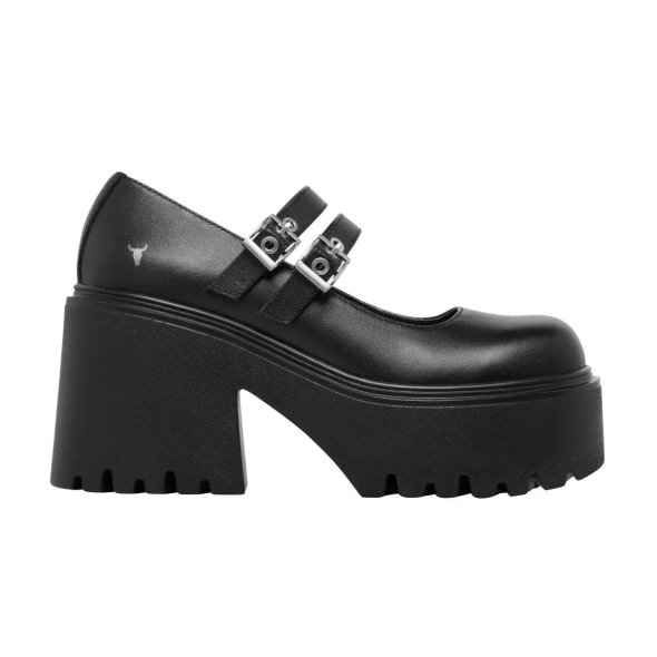 Windsor Smith Δερμάτινη Πλατφόρμα Lessons Black Leather