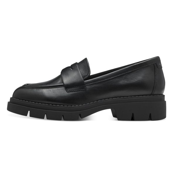 Tamaris Γυναικείο Δερμάτινο Loafer 1-24323-43 003 Black Leather