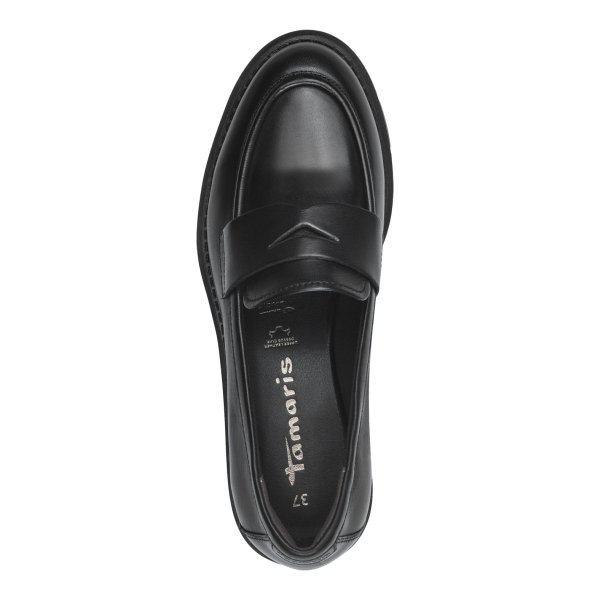 Tamaris Γυναικείο Δερμάτινο Loafer 1-24323-43 003 Black Leather