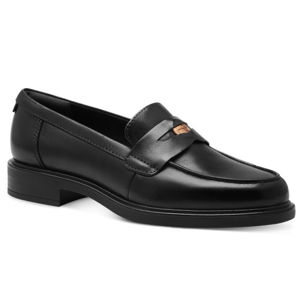 Tamaris Γυναικείο Δερμάτινο Loafer 1-24325-43 001 Μαύρο