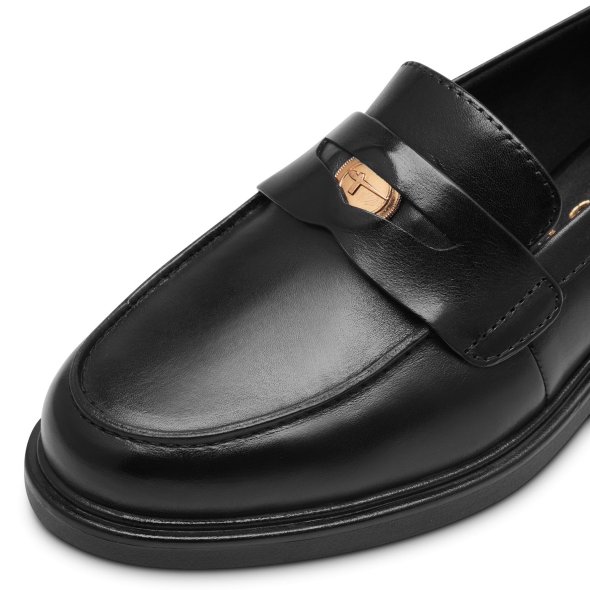 Tamaris Γυναικείο Δερμάτινο Loafer 1-24325-43 001 Μαύρο