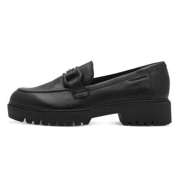 Tamaris Γυναικείο Δερμάτινο Loafer 1-24723-43 003 Black Leather