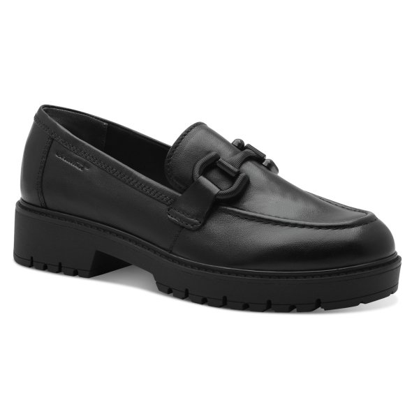 Tamaris Γυναικείο Δερμάτινο Loafer 1-24723-43 003 Black Leather