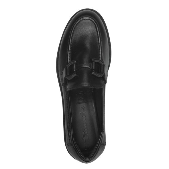 Tamaris Γυναικείο Δερμάτινο Loafer 1-24723-43 003 Black Leather